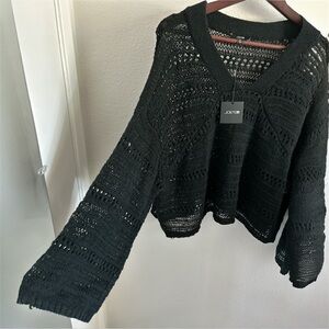 Joe’s Jeans Black Crochet Knit Sweater